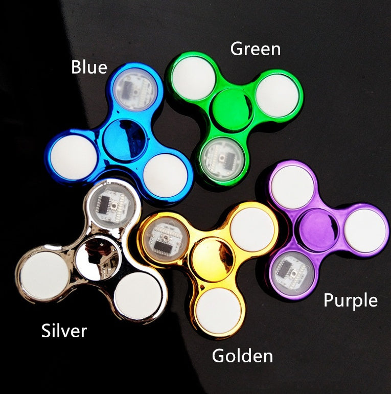 LED Light Fidget Spinner – Quiet Spin, 3 Modes, Electroplated ABS Toy