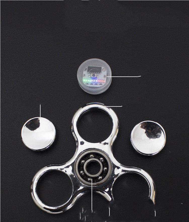 LED Light Fidget Spinner – Quiet Spin, 3 Modes, Electroplated ABS Toy