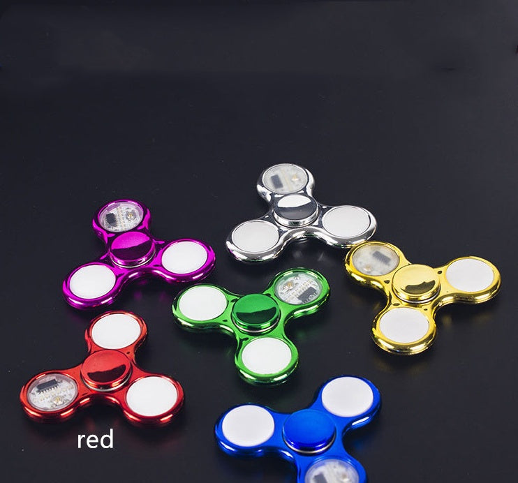 LED Light Fidget Spinner – Quiet Spin, 3 Modes, Electroplated ABS Toy