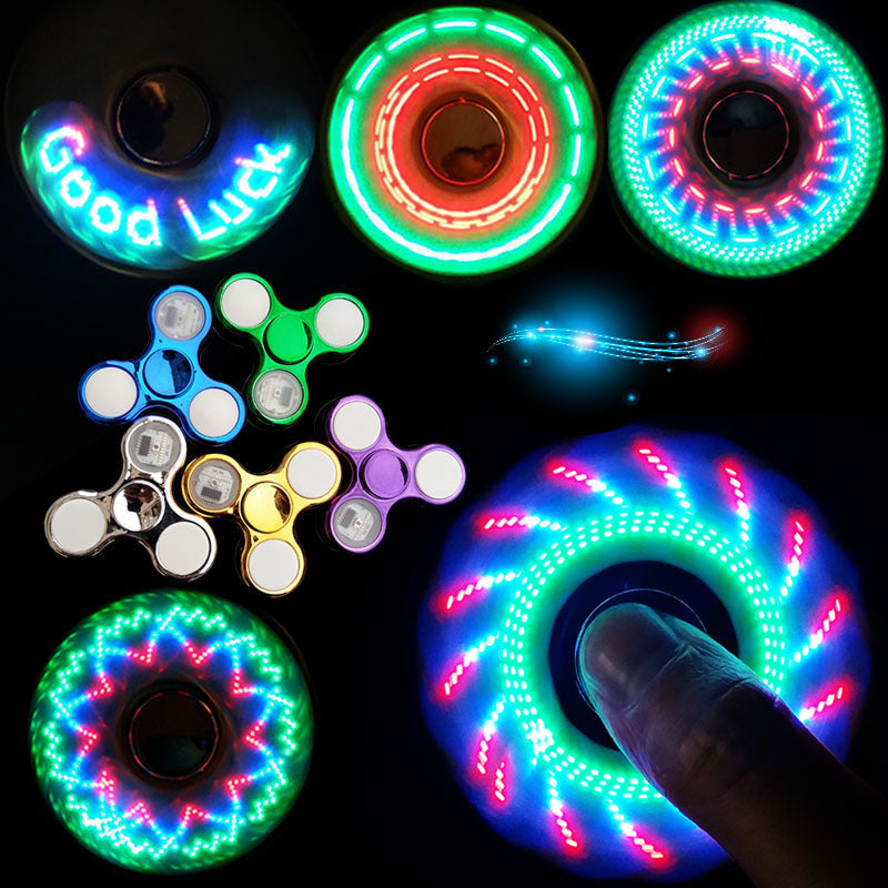 LED Light Fidget Spinner – Quiet Spin, 3 Modes, Electroplated ABS Toy