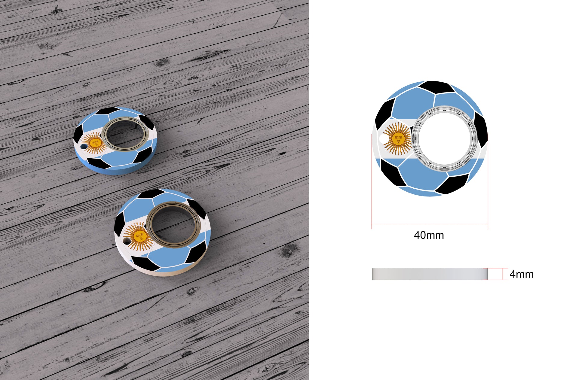 "Football Fidget Spinner Keychain – World Cup Toy, Stress Relief & Bottle Opener"