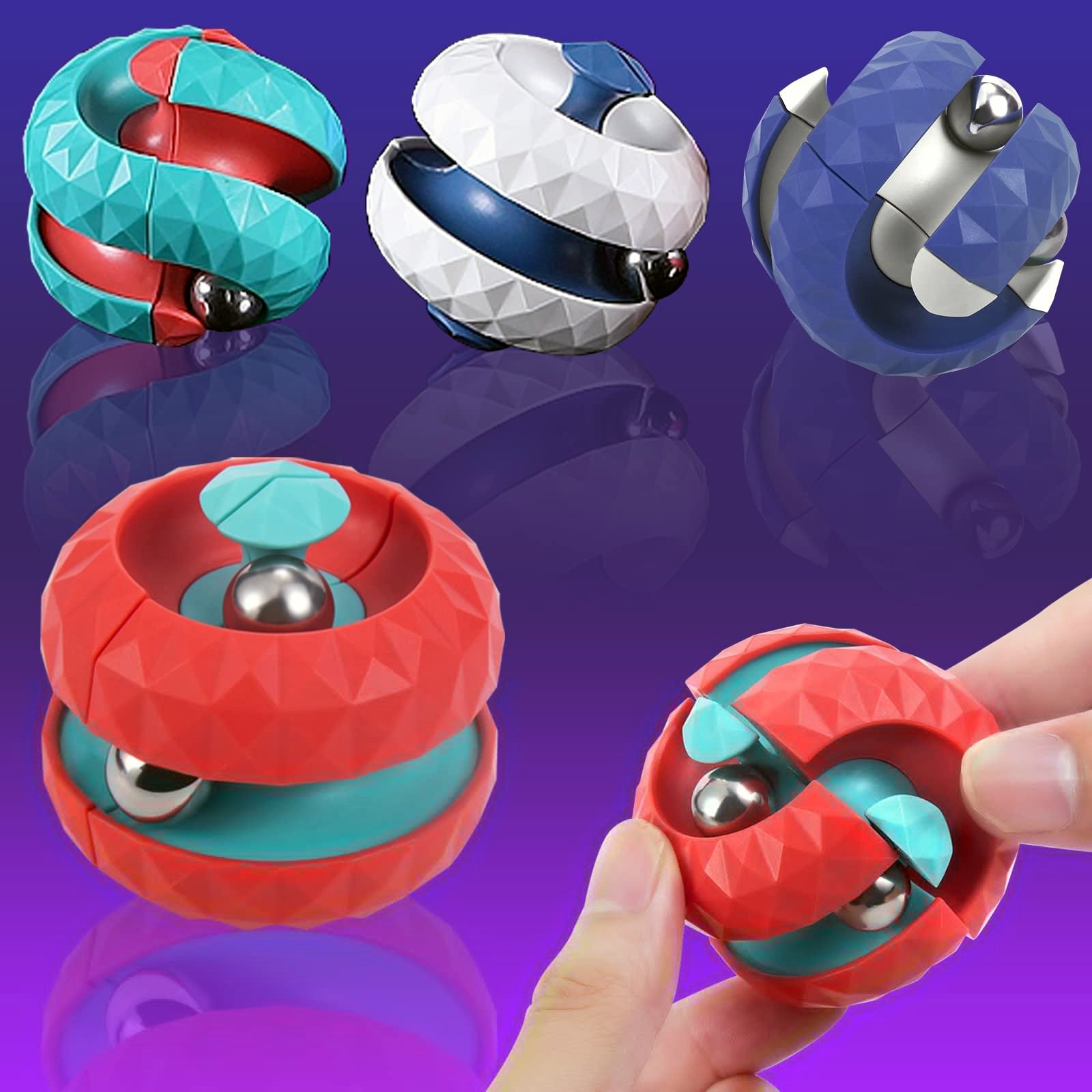 "Diamond Ball Track Fidget Spinner – Rubik’s Cube Decompression Toy for Kids"