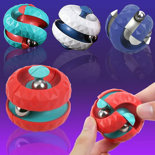 "Diamond Ball Track Fidget Spinner – Rubik’s Cube Decompression Toy for Kids"